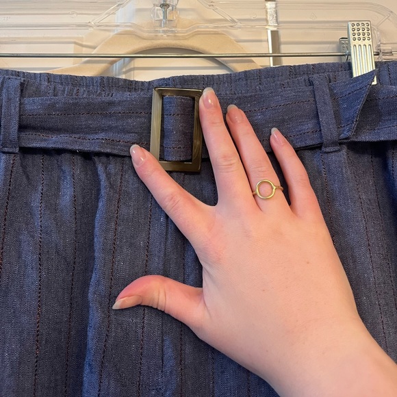 J Jill Wide Leg Striped Linen Stretch Pants Size L - Picture 4 of 13